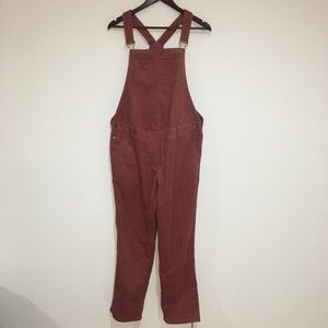 Pink corduroy overalls